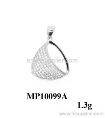 white CZ micro setting silver pendant