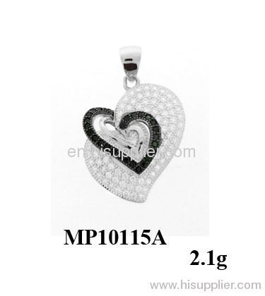 Black and white Heart Pendant