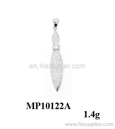 new hot silver micro pave pendant