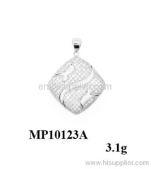 Square Shape Sterling Silver Pendant