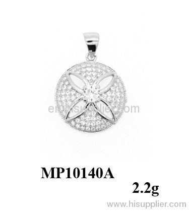 new hot silver micro pave pendant