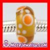 european orange new lampwork glass beads 925 sterling silver core