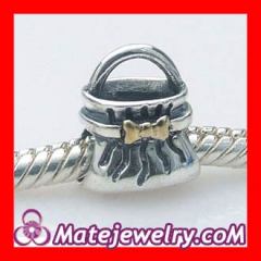 sterling silver handbag gold bow knot charms