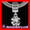 european Solid Sterling Silver Jewelry Charms four leaf colver Dangle