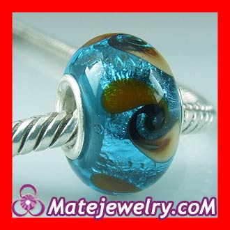 Murano foil glass bead charms