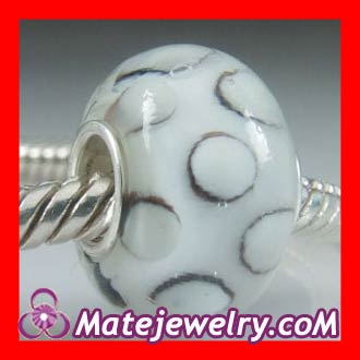 White bubble murano glass charms