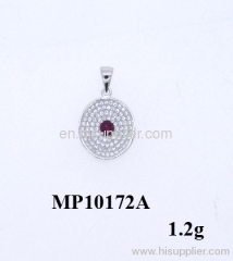 Ruby silver pendant