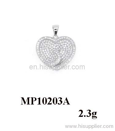 new hot silver micro pave pendant
