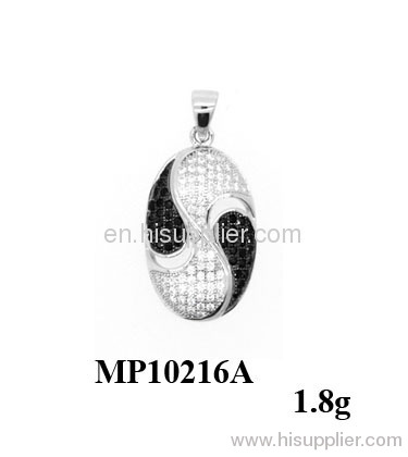 Hot Zirconia and Spinel Sterling Silver Pendant