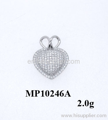 Hot Zirconia Heart Sterling Silver Pendant
