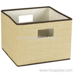 Wicker And Canvas Storage Basket