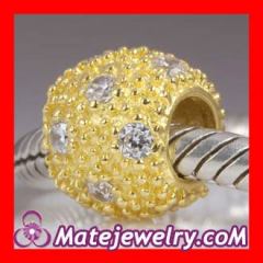 Gold european crystal beads