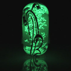 Painted glow in the dark european beads in 925 Silver Core