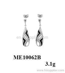 micro setting sterling silver earring