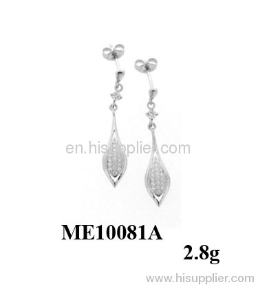 new hot silver micro pave earring