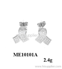 new hot silver micro pave earring