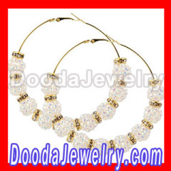 Cheap Basketball Wives Hoop Earrings Gold Wood Rhinestone for sale