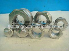 Bushing GI Malleable iron pipe fitting hot-dipped Galvanized, Male, BS DIN NPT 241 1/4