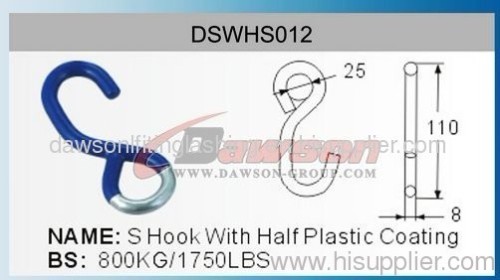 800KG S Hook With Half Plastic Coating, China Manufacturers