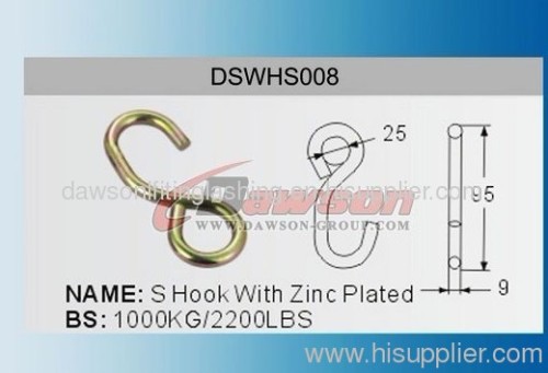 1000KG S Hook With Zinc Plated, China Manufacturers