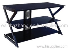 hot sell black tempered glass tv stand