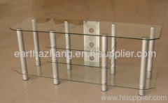 hot sell clear tempered glass tv stand