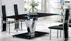 hot sell black glass dining table