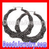 Cheap Black Basketball Wives Bamboo Crystal Hoop Earrings Wholesale