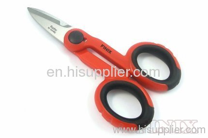 5.5" PP+TPR Plastic Grip Electricians Scissors