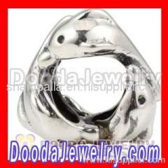 wholesale european silver dolphin charm beads