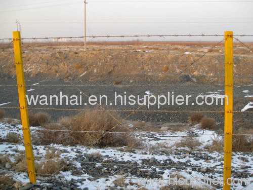 barbed wire boundary fence