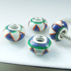 european style 925 sterling silver double cores Charm Jewelry Polymer Clay Beads