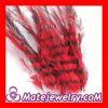 Red Thin Striped Grizzly Bird Feather Hair Extension Wholesale