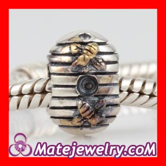 sterling silver bee hive charm