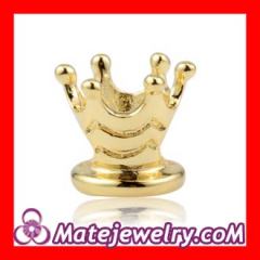 wholesale gold plated sterling silver chamilia Golden Queen Crown charm