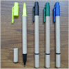 Recycle ball pen with highlighter
