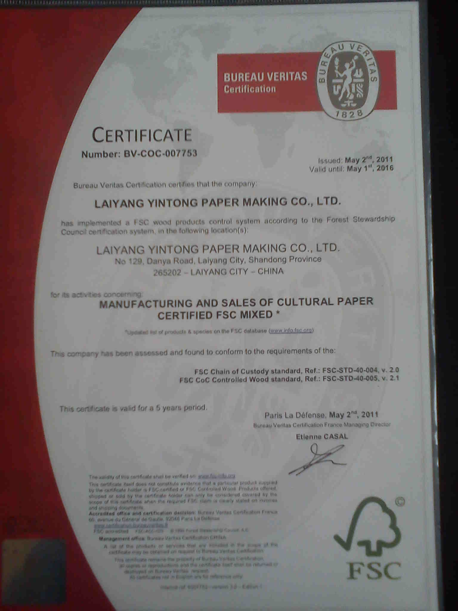 FSC CERTIFICATION