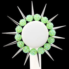 12mm Green Resin Beads Basketball Wives Inspired Spike Bracelets Wholesale