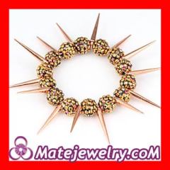 12mm gold Resin Beads Basketball Wives Inspired Spike Bracelets Wholesale