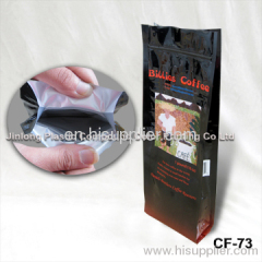 quad sealed with zipper coffee bag