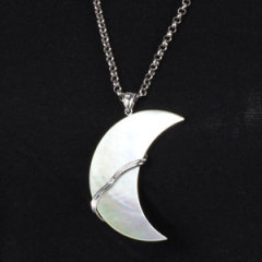 Sterling Silver moon Pendant with CZ stone Wholesale