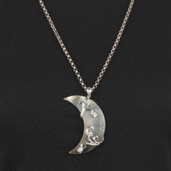 Sterling Silver moon Pendant with CZ stone Wholesale