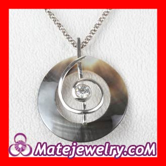 Fashion Sterling SilverShell Pendant with CZ Stone