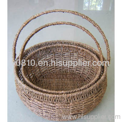 sea grass handle basket