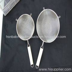 Tinned wire strainer round bowl