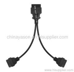 Cable, J1962M to 2-J1962F, Y-Cable, 1ft