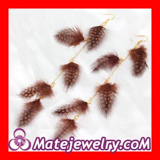 Extra long feather earrings wholesale