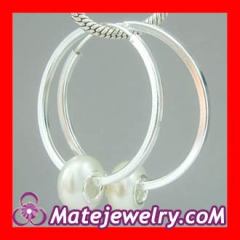 Dia 40mm Sterling Silver Hoop Earring fit european beads