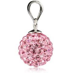 Sterling Silver 10mm Pink Czech Crystal Pendants Wholesale