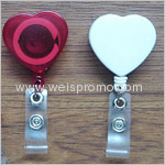 Heart size retractable badge holder